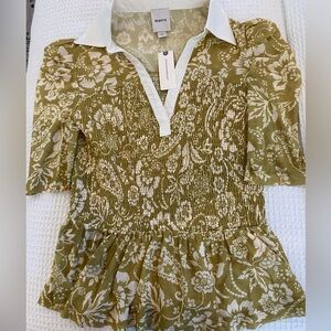 NWT New Maeve Anthropologie Small pullon top collared
